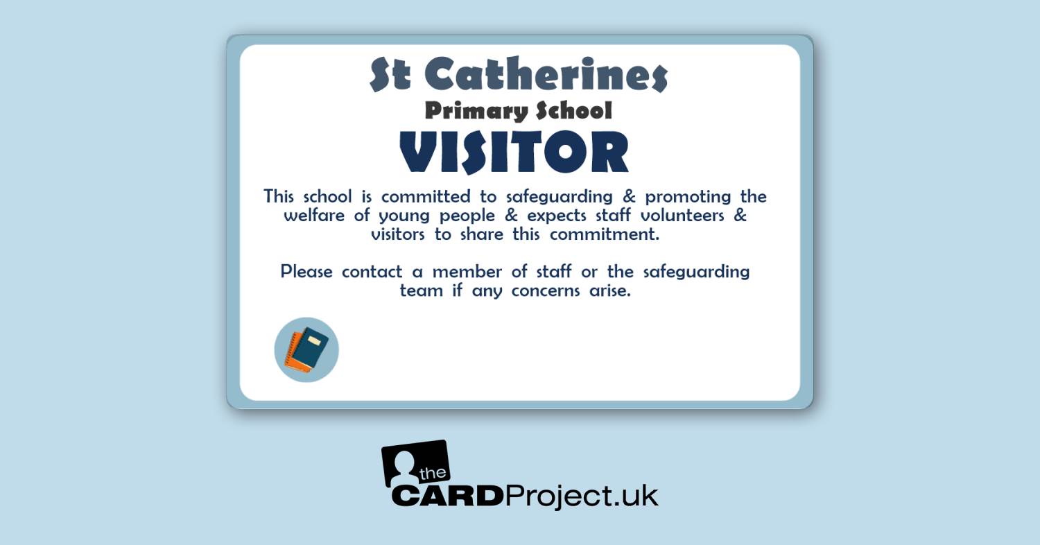 Primary School Visitor Card Light Blue Learning Book